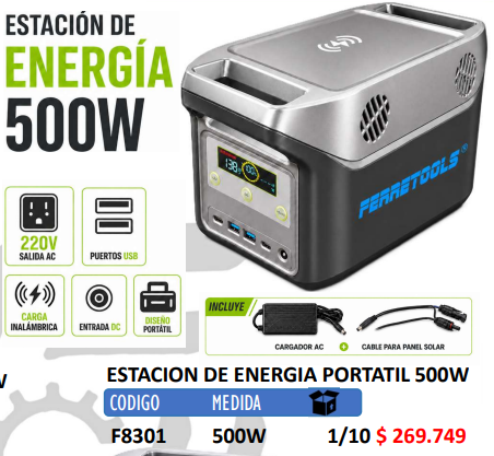 ESTACION DE ENERGIA PORTATIL 500W